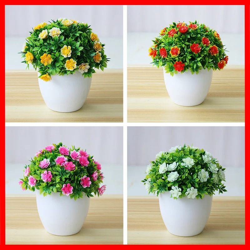 Bonsai Gardenia - 人工盆栽,1ピース,鉢植えの小さな花,偽の植物,家の装飾,ホテルの庭の装飾