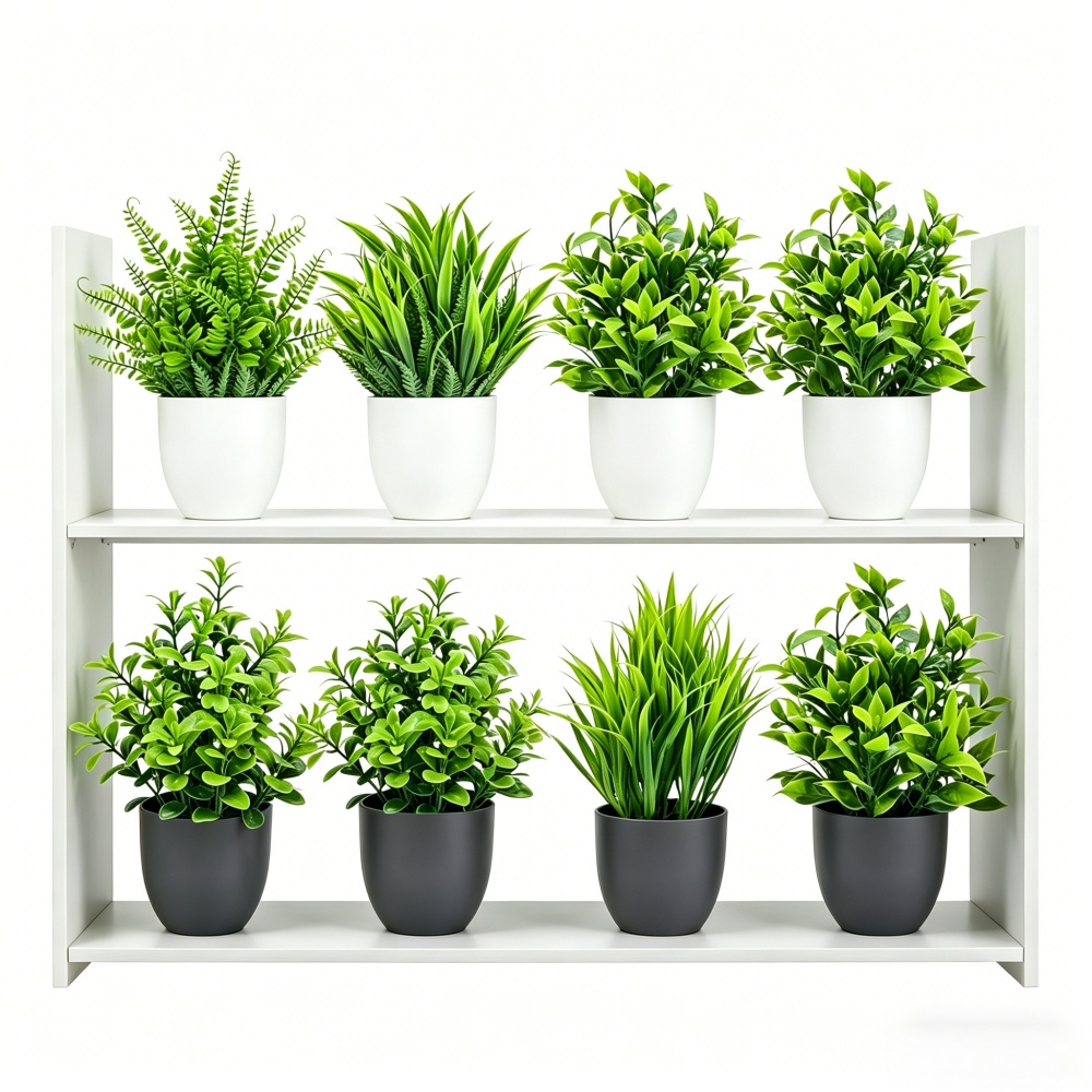 Bonsai Gardenia - 4個セット ミニ人工植物 鉢植え 室内/屋外装飾 グリーン盆栽 自宅/庭/オフィス/リビングルームの装飾飾り