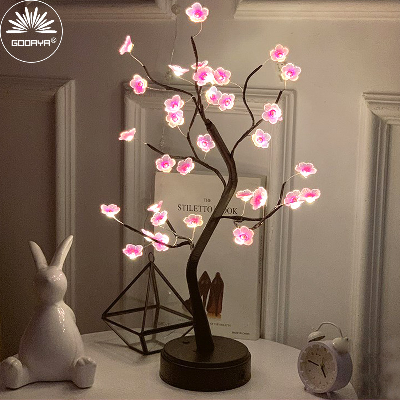 テーブルツリーナイトライト電池式タッチスイッチ人工盆栽チェリ - Bonsai Garden Dc のレビューと価格