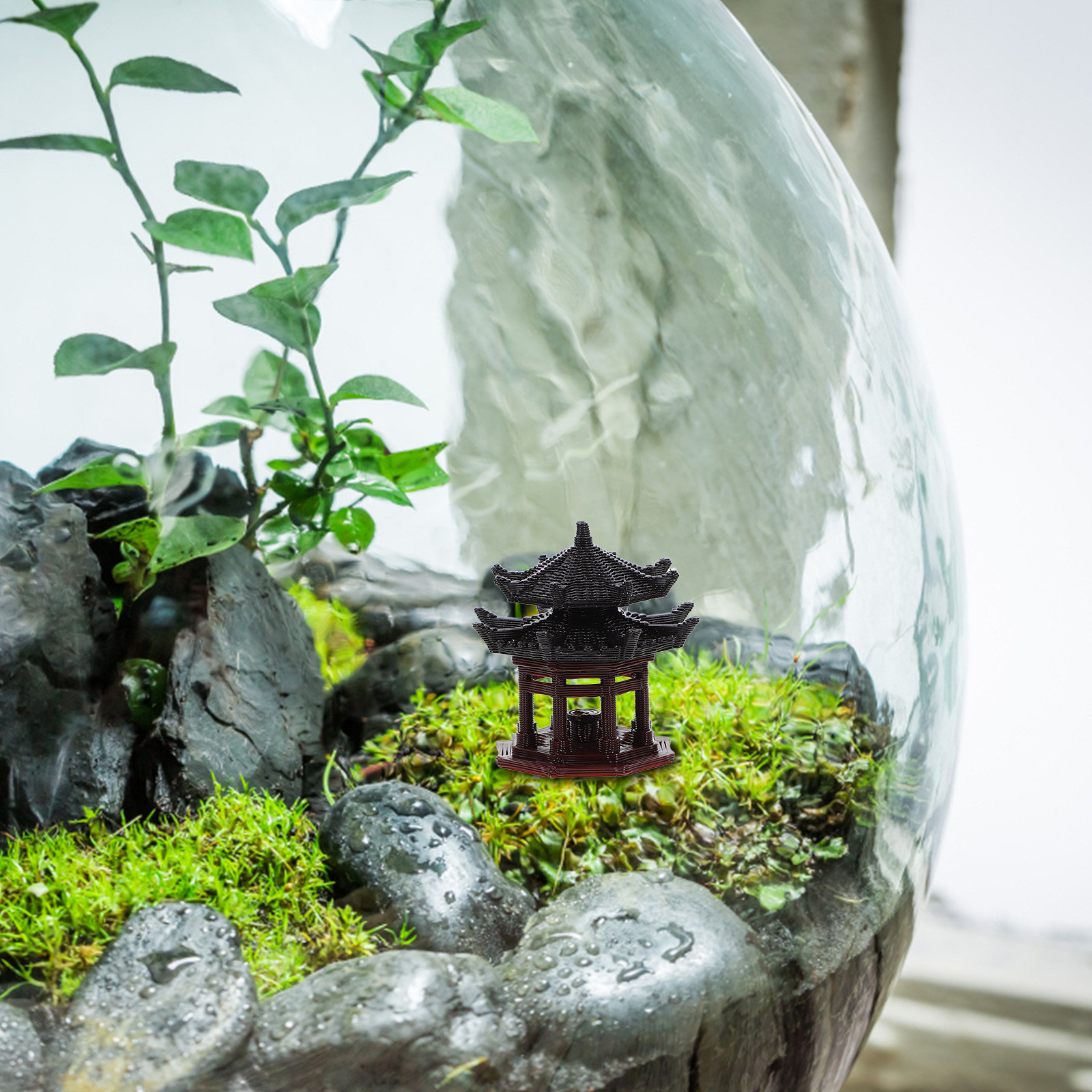 ミニパビリオンの置物、中国風盆栽、水槽や庭の装飾に。プラスチ - Bonsai Garden Mini のレビューと価格