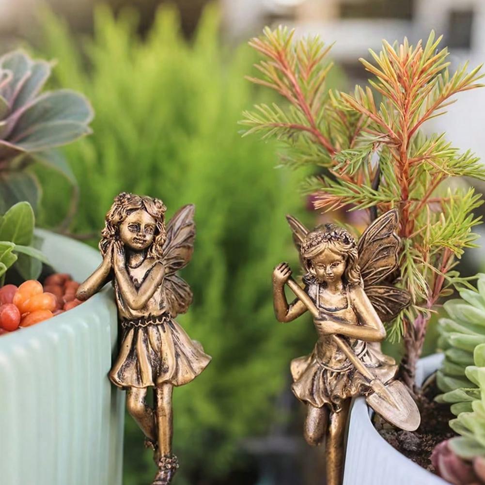 新しい天使の女の子の吊り下げカップ樹脂製デコレーション 花の - Bonsai Garden Design のレビューと価格