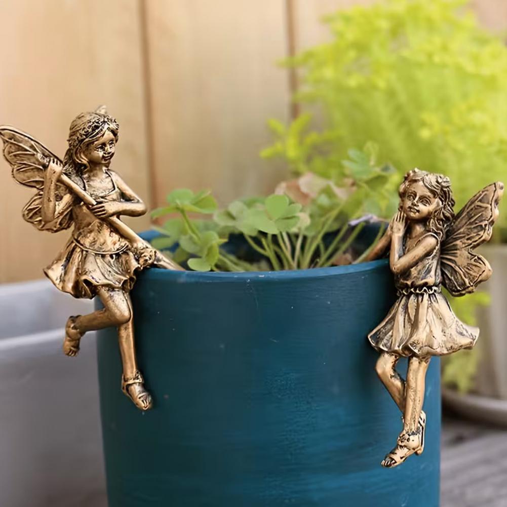 新しい天使の女の子の吊り下げカップ樹脂製デコレーション 花の - Bonsai Garden Design のレビューと価格