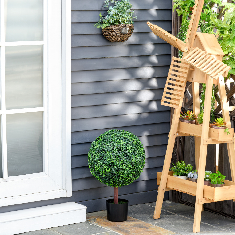 23.5インチ人工ツゲのトピアリーボールツリー、人工装飾植物 - Bonsai Gardenia のレビューと価格