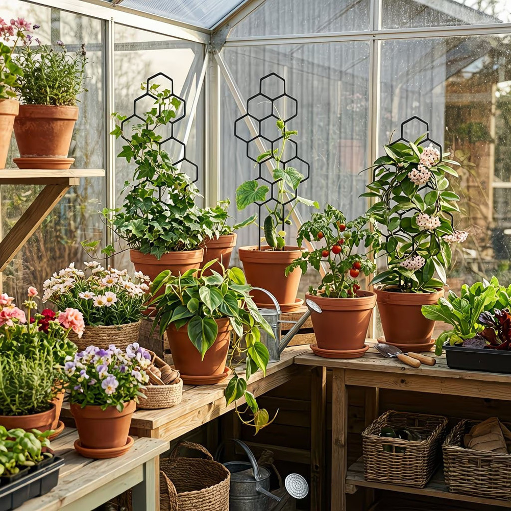 室内装飾用六角形植物フレーム、屋外用鉢、エレガントな庭のアク - Bonsai Garden Design のレビューと価格