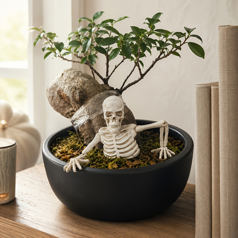 骨格から這い出る半身像のガーデニング装飾品、レトロなアンティ - Bonsai Garden Design のレビューと価格