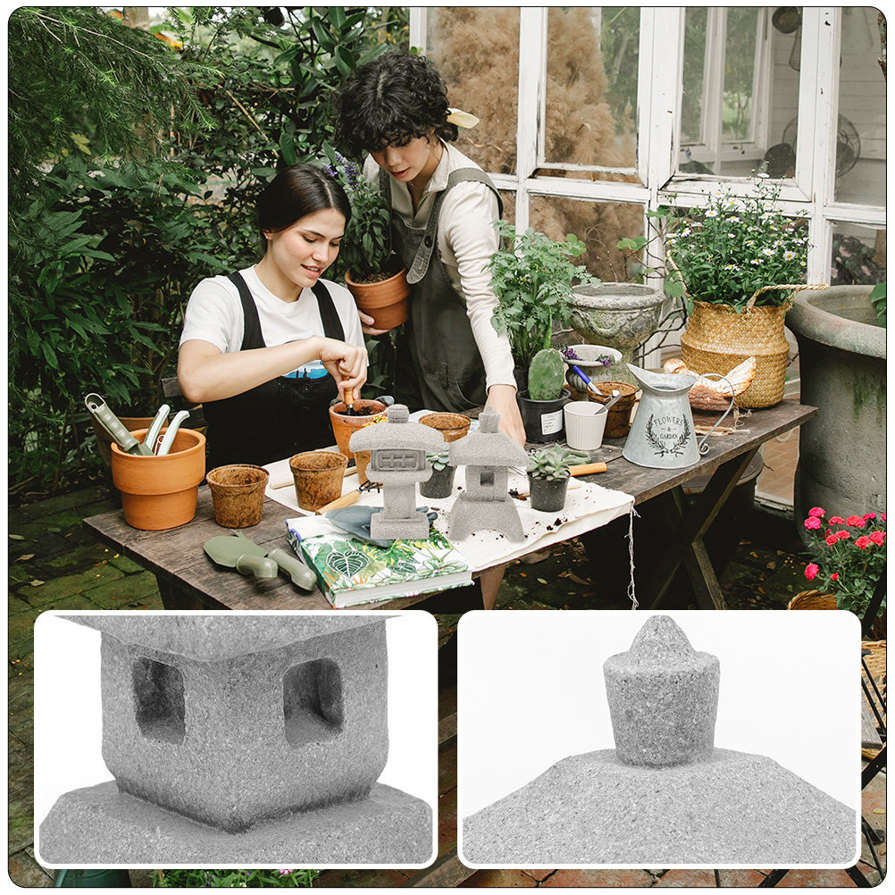 砂岩製の塔型オブジェ。創造的なデザインで、屋内・屋外の庭や盆 - Bonsai Garden Design のレビューと価格