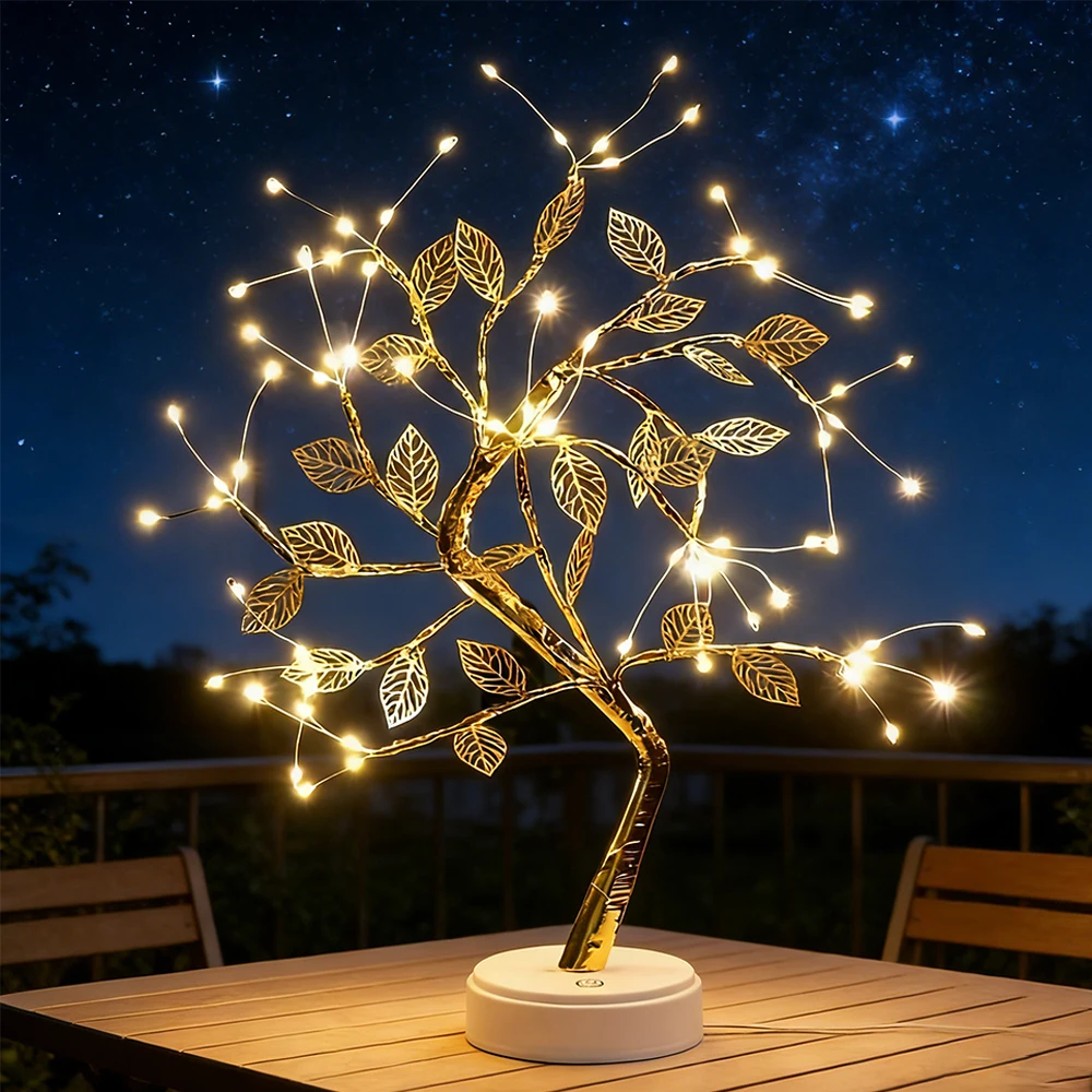 LEDツリー型ナイトライト、電池式、スイッチ付き、人工盆栽、 - Bonsai Garden Dc のレビューと価格