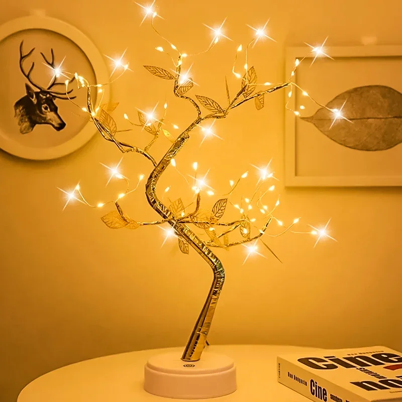 LEDツリー型ナイトライト、電池式、スイッチ付き、人工盆栽、 - Bonsai Garden Dc のレビューと価格